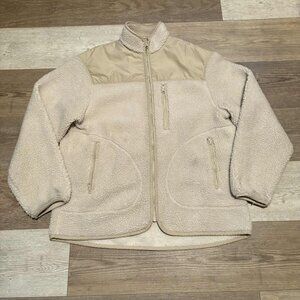H&M cream sherpa jacket